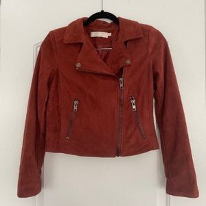 Astr faux suede jacket. Size L, maroon color. Gently used. Great purchase